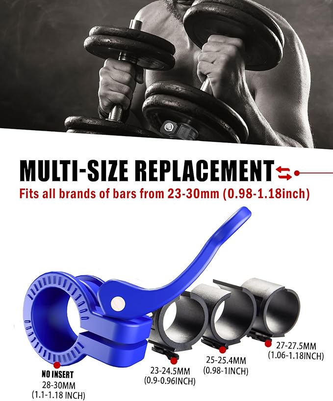 ZY-HUAN Mini Barbell Clips 1 inch I Multi-Size Adjustable Barbell Collar I 1 inch Barbell ClampsIQuick Release Weight Clips Pair of Locking for Dumbbell Bar