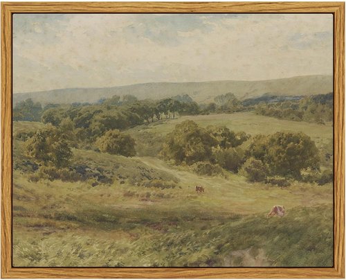 InSimSea Framed Canvas Wall Art - Vintage Landscape Painting for Living Room | 10x8in Rustic Decor