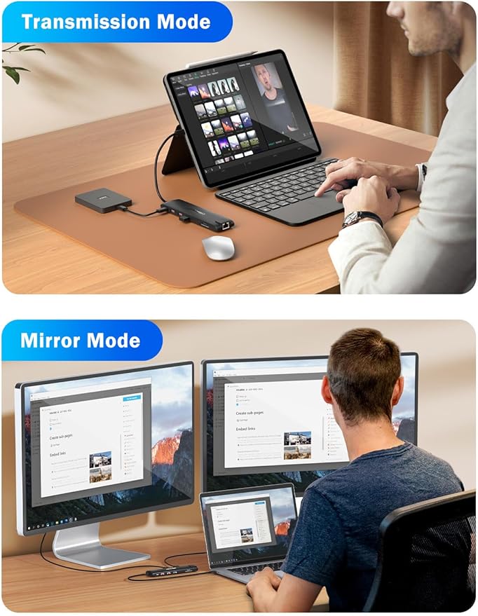 Lemorele 13-in-1 USB C Docking Station with Triple Display, 2X 4K HDMI, VGA, 100W PD, 6 USB Ports (incl. USB-C 3.2), Gigabit Ethernet, SD/TF Reader, 3.5mm Audio for MacBook/Windows