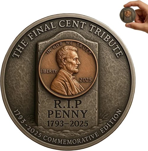 Final Cent Memorial Coin | 1909-2025 Lincoln Penny Tribute - Historical Commemorative Gift