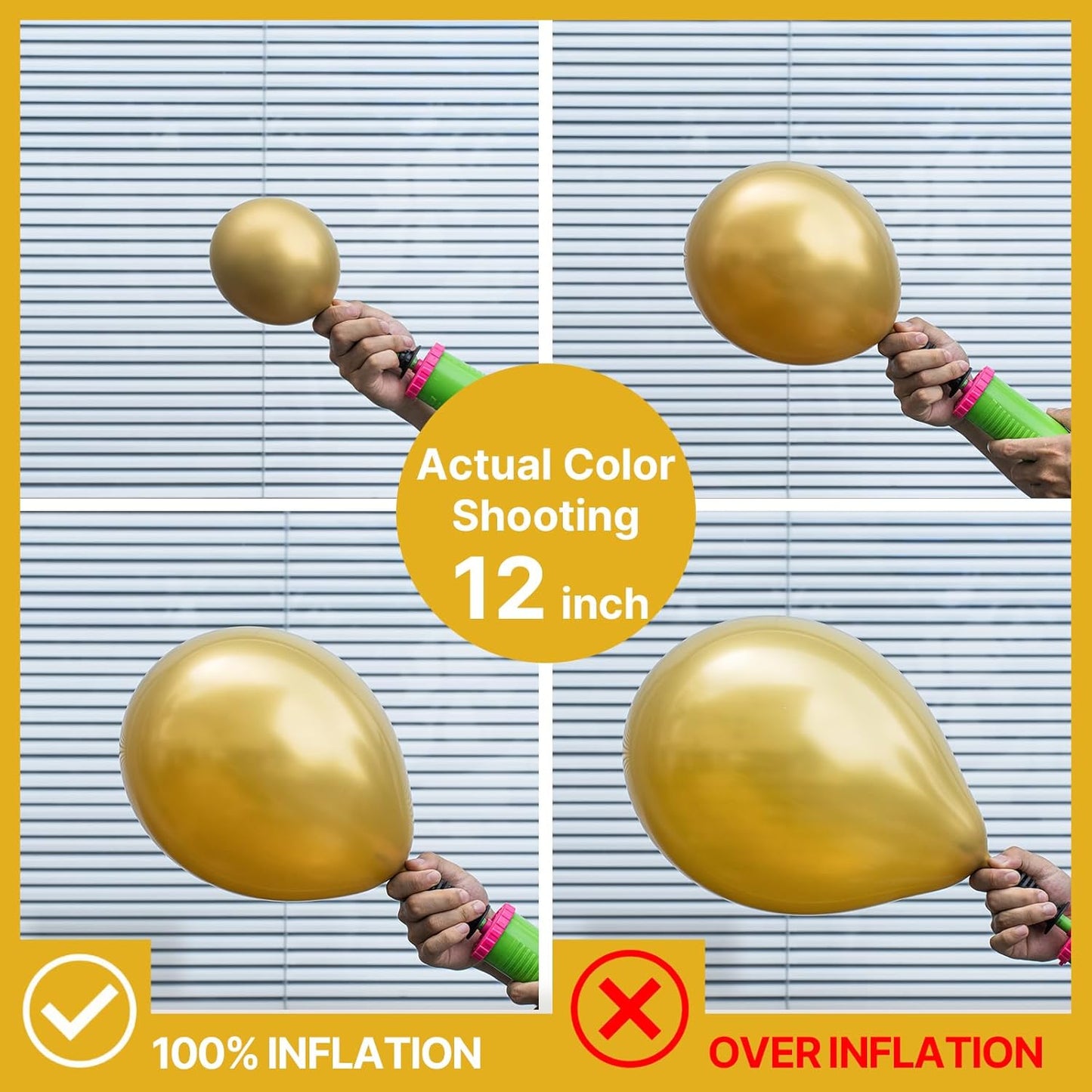 PartyWoo Gold Balloons - 101pcs 12-Inch Latex Helium Balloons for Celebrations & Events