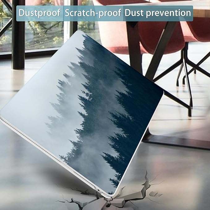 Mektron for 2026 MacBook Air 13-inch M5 Laptop Case A3449 with 13.6-inch Liquid Retina Display Fits 2025 A3240 M4 2024 A3113 M3 2023 A2681 M2 Printed Shell for MacBook Air 13.6", Misty Forest C132