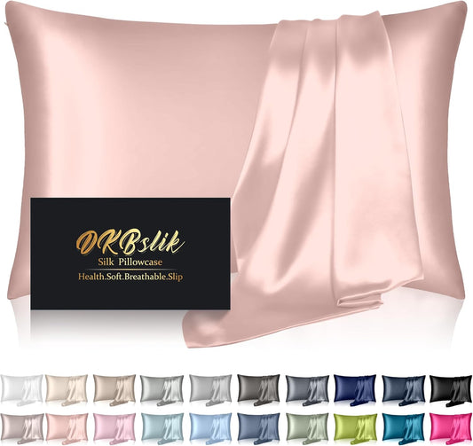 Mulberry Silk Pillowcases | King Size Silk Pillowcase for Hair & Skin | Coral Color, Anti-Acne & Cooling