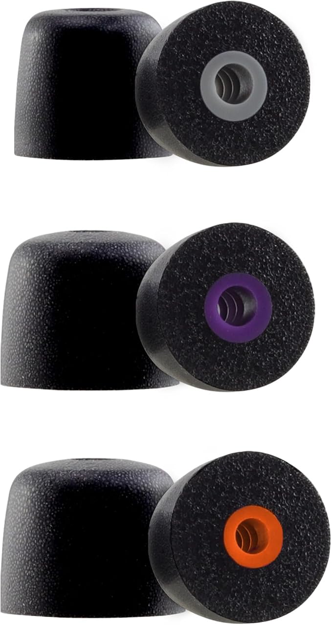 NANLANFAN Replacement Memory Foam Ear Tips for Shure SE215 PRO SE215 SE112 SE315 SE425 SE535 SE846 Aonic4 Aonic5 Earphones, Ultimate Comfort, 3 Pairs (Black, SML)
