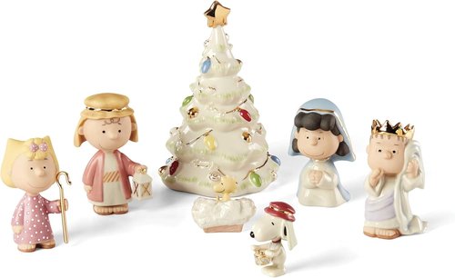 Lenox Peanuts 7-Piece Christmas Pageant Figurines - Colorful Holiday Decor for Festive Cheer
