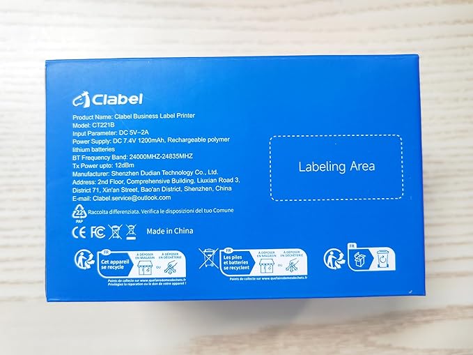 CLABEL Label Maker Machine with Tape, 221B Thermal Bluetooth Label Printer 2 Inch Portable Barcode Inkless Sticker for Small Business, Retail Office,Office, Home, Came with 1 Roll Label (Gray White)