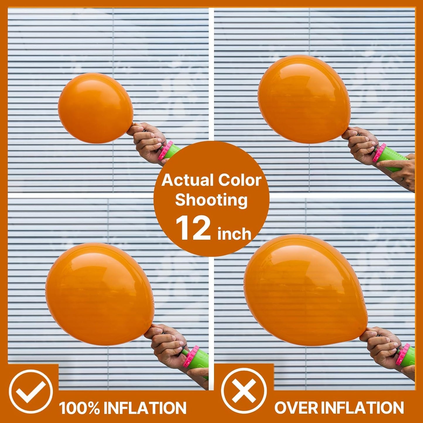 PartyWoo Burnt Orange Balloons - 100 Pcs Latex Balloon Arch Kit | 18", 12", 10", 5" Sizes for Fall Celebrations