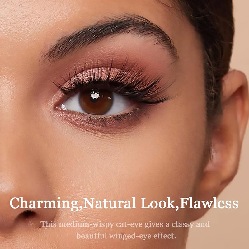7C SevenCrown Magnetic Eyelashes with Eyeliner Kit,Cat-Eye Magnetic Lashes,False Eyelashes with Applicator,Reusable Magnet Lash Set,Natural Look,Easy,Cruelty-Free.