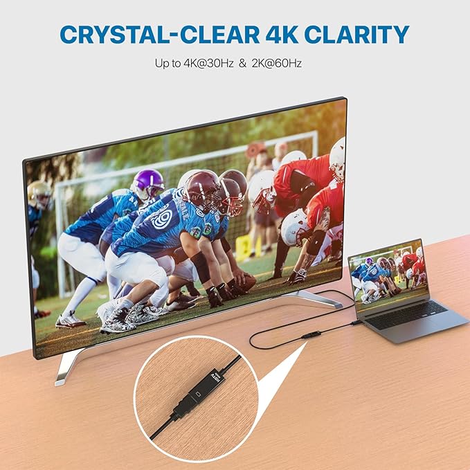 YGKSAA 4K DisplayPort to HDMI Adapter, 1PCS Gold-Plated Uni-Directional DisplayPort PC to HDMI Screen Converter (Male to Female), Supports 3840x2160@30Hz