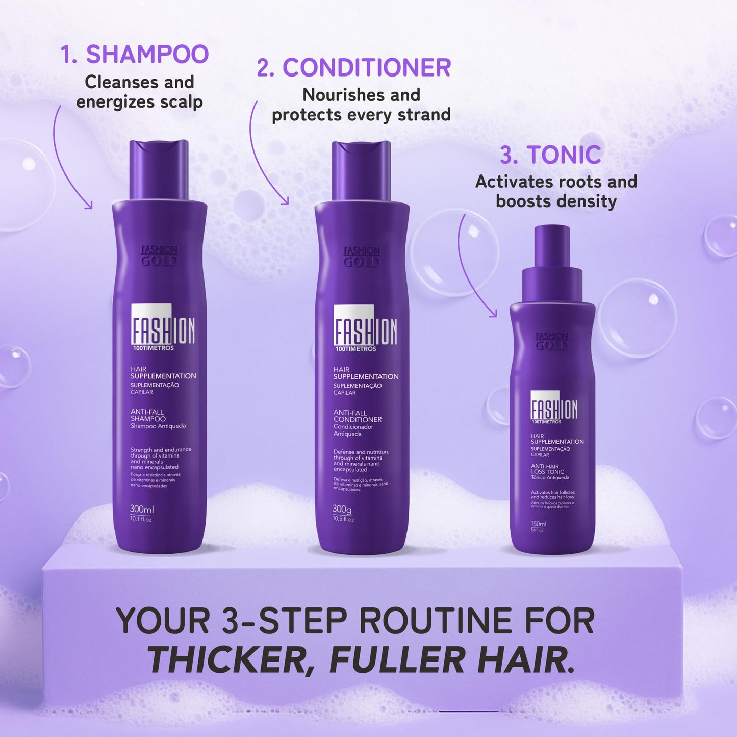 FASHION GOLD Anti-thinning CONDITIONER 300ml / 100Tímetros