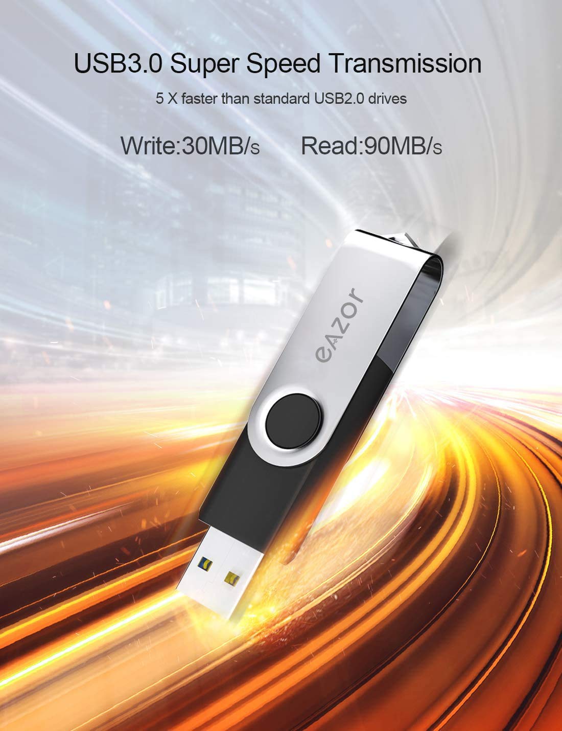 EAZOR 128GB 64 GB 4GB Flash Drive USB Flash Drive Thumb Drive 5 Pack 2 Pack 20 Pack USB Memory Stick USB Drives for Data Storage (64GB2.0 * 2Packs)