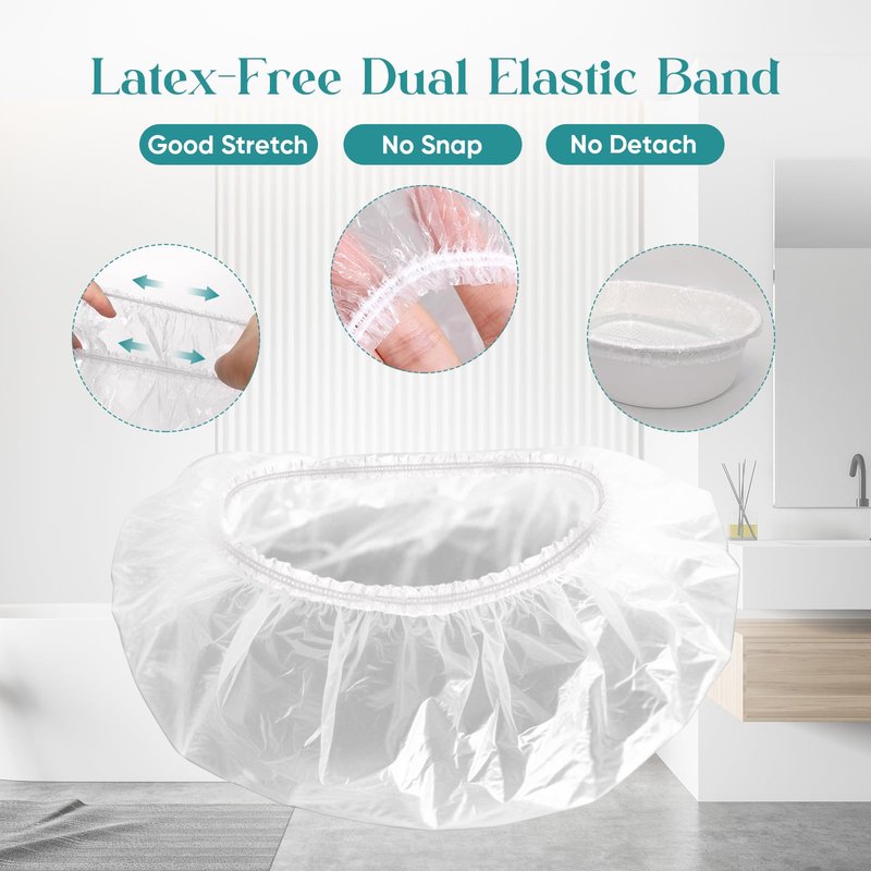 Charmyth Pedi Guard Bath Liners 100 Count Disposable Pedicure Liners, Spa Footsie Clear Pedi Guard Bath Liners for Foot Bath Spa Massage Thick Elastic