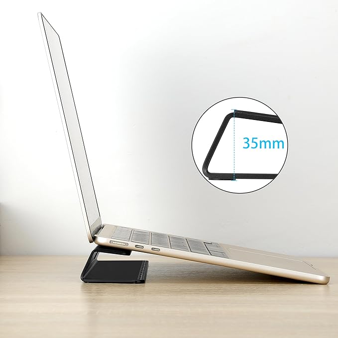 Psitek Portable Laptop Wedge Airflow Cooling Stand, Aluminium Laptops Feet Legs Improved Ergonomics, Stability, and Versatility - Compatible with MacBook and All Laptop, with Ruler