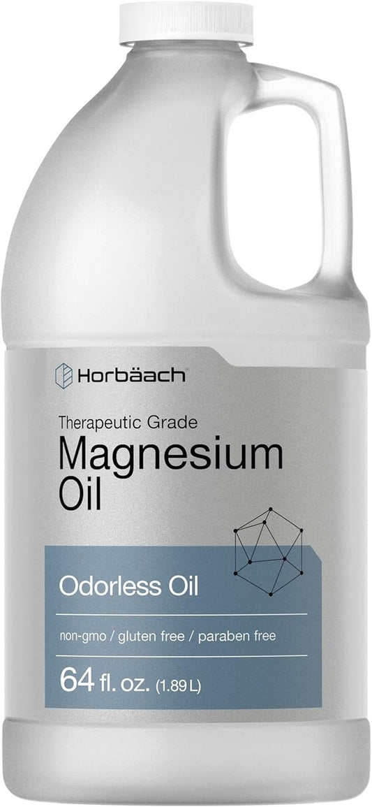Magnesium Oil - Therapeutic Grade, Vegetarian & Non-GMO | 64 fl. oz Odorless Formula