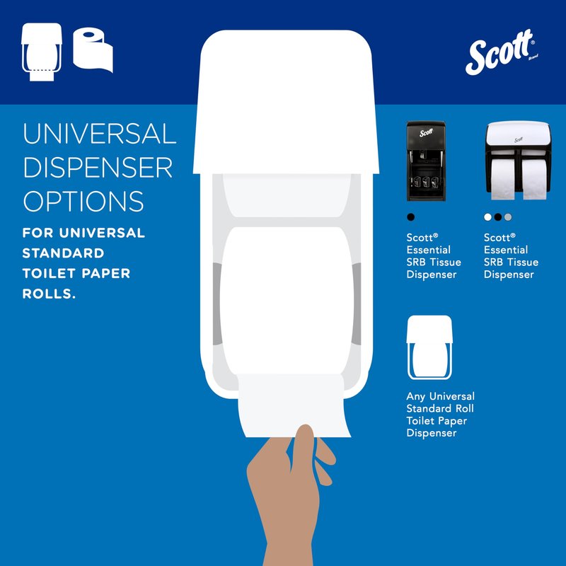 Scott Professional 100% Recycled Fiber Standard Roll Bulk Toilet Paper (13217), 2-Ply, Elevated Design, White, Individually Wrapped (80 Rolls of 473 Sheets, 37,840 Sheet Total)