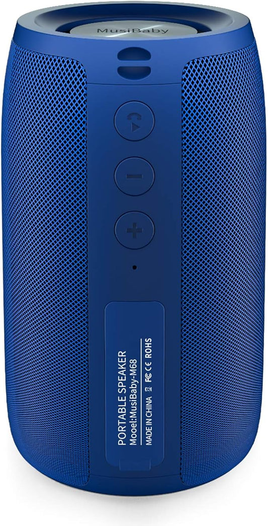 Musibaby M68 Bluetooth Speaker, 12W, IPX5, FM, USB AUX, Blue