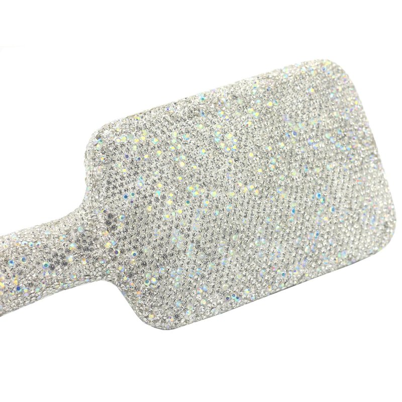Bestbling Hair Brush - Detangle Hair and Comb, Massage Cushion, Anti-static, Smooth and Sleek Hair, Luxury Rhinestone Design Suitable for Women (Square01 Silver)