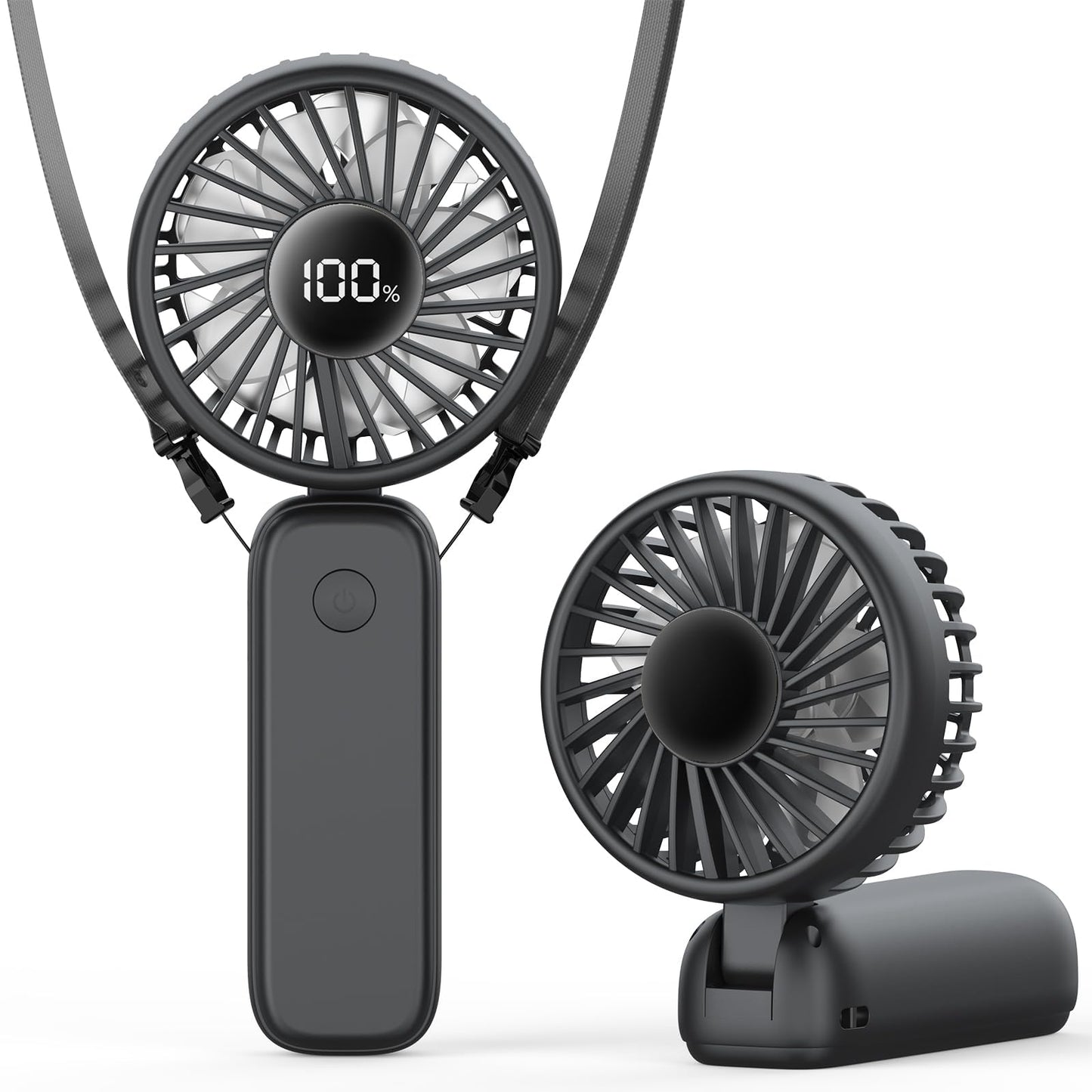 PANERGY Handheld Fan Foldable, 5000mAh Rechargeable Hand Fans with Powerful Cooling, 4 Speeds, LED Display, Portable Fan for Travel,Concerts,Makeup,Lash,Outdoor Events,Gifts Women