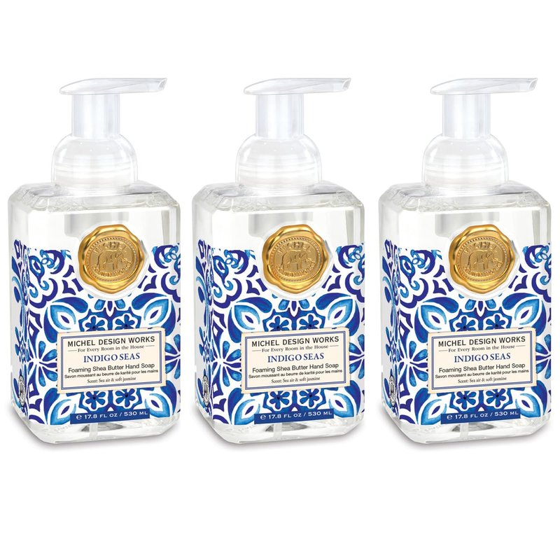 Michel Design Works Indigo Seas 3-PACK Foaming Hand Soaps, 17.8 fl oz each
