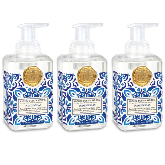 Michel Design Works Indigo Seas 3-PACK Foaming Hand Soaps, 17.8 fl oz each