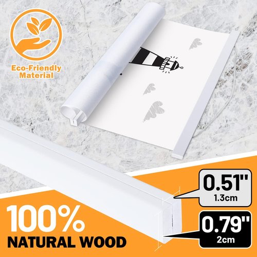 Benjia Magnetic Light Wood Poster Frame - 27x40, 27x41, 27x20 for Photos & Artwork | White Finish