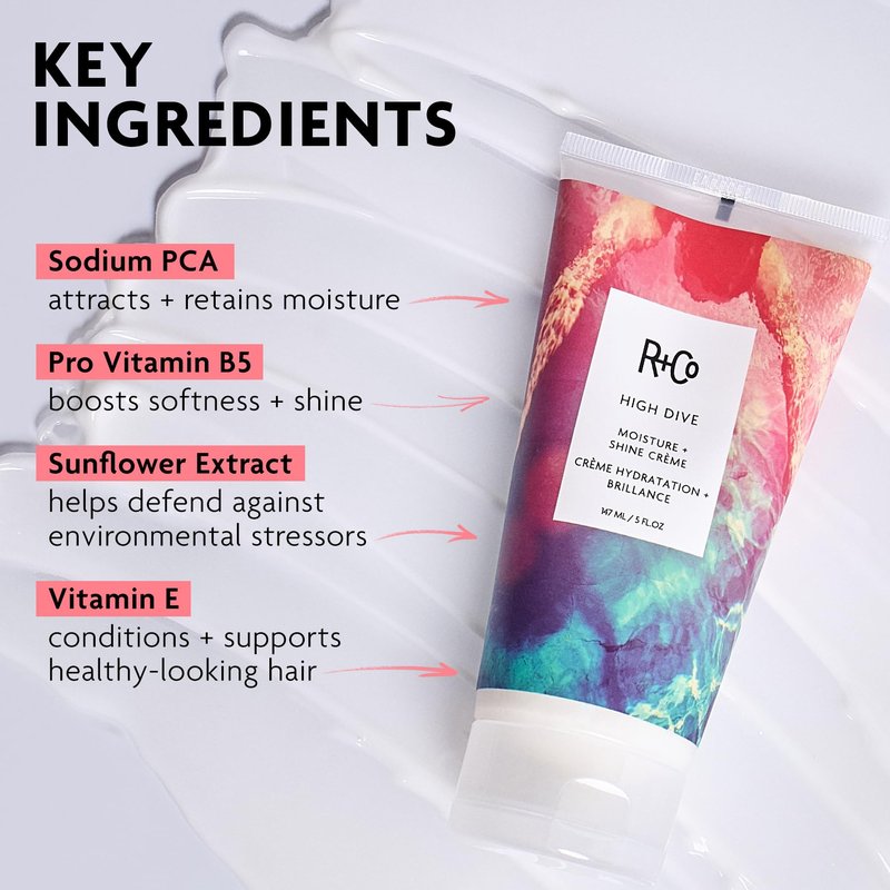 R+Co High Dive Moisture and Shine Crème | Deep Hydration + Softens + Eliminates Frizz | Vegan + Cruelty-Free | 5 Oz