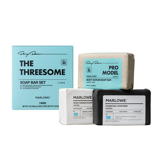 MARLOWE. No. The Threesome Set – Santal Scrub, No. 105 Moisturizing Bar & No. 106 Charcoal Cleanser, 7 Oz, Paraben & Sulfate Free