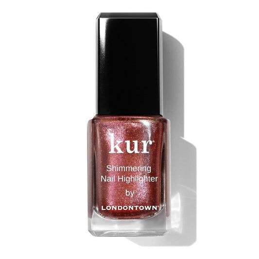 LONDONTOWN Shimmer Nail Highlighter | Iridescent Copper Rose Gold Nail Polish Treatment - Vegan, 0.40 fl oz