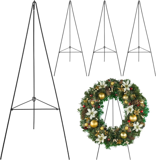 Soaoo Christmas Wreath Stand - Metal Easel for Cemetery Grave Flower Holder | 30-Inch Gravestone Decor