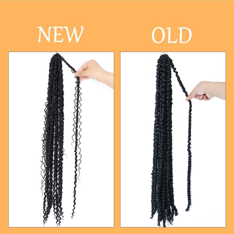 Boho Style Passion Twist Hair 22inch Long Pre-Twisted Crochet Goddess Passion Twist Hair 8Pack Pre Looped Curly Crochet Hair Soft Bohemian New Passion Twist Crochet Braids Hair for Black Women,1b#