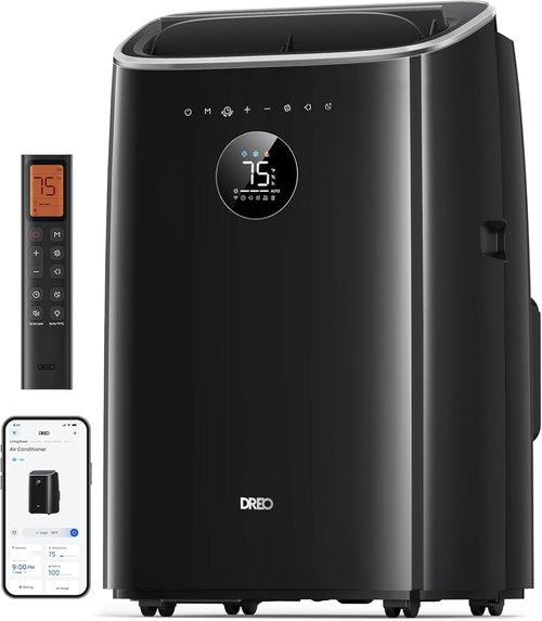 DREO 10000 BTU Portable Air Conditioner - Smart, Quiet Cooling for Bedrooms | APP/Voice/Remote Control