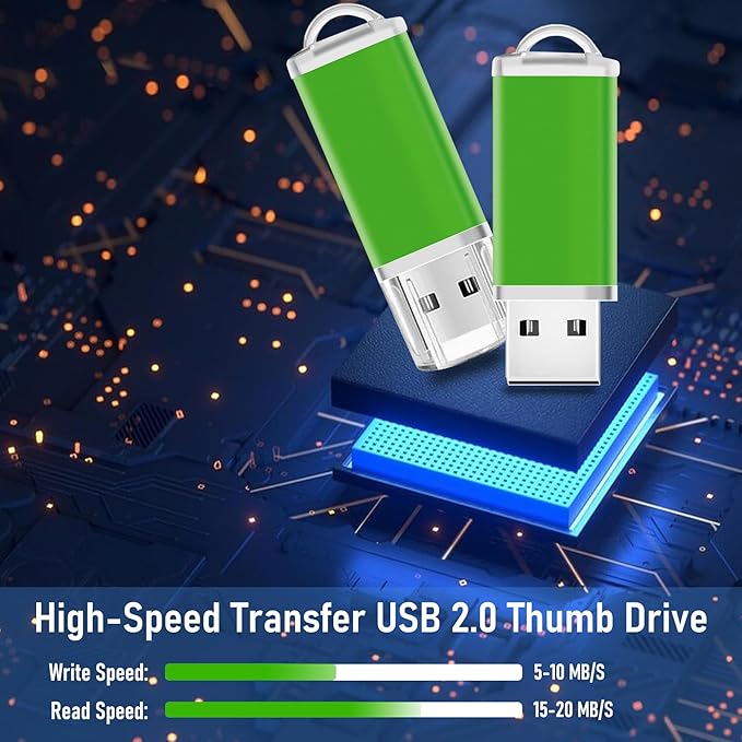 8GB USB Flash Drives 50 Pack Nicepicten Bulk USB 2.0 Thumb Drive 8GB FAT32 Flash Drive Memory Stick Bulk USB Jump Drives Pack, Green