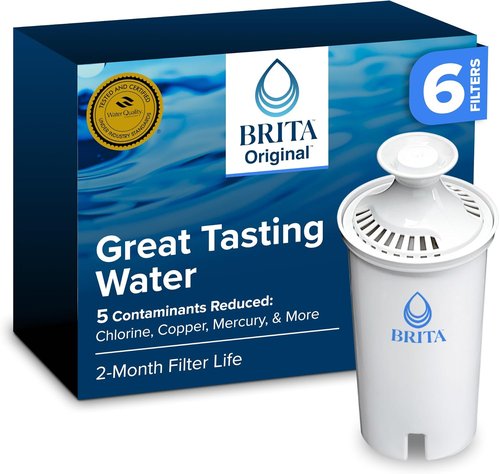 Brita Standard Water Filter - Reduces Copper, Cadmium & Mercury Impurities | 6 Filters for Pitchers