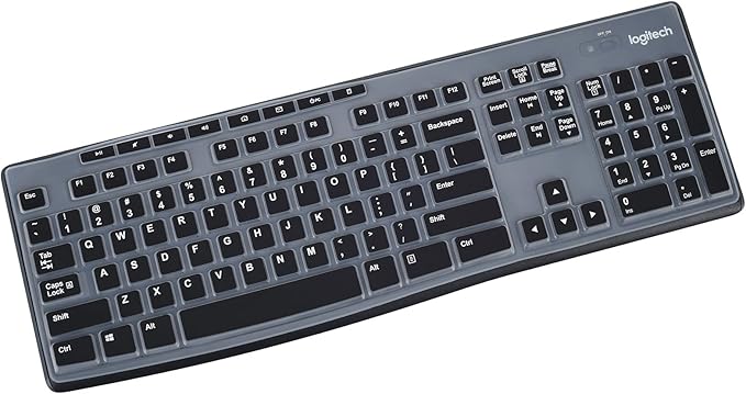 Keyboard Cover for Logitech MK295 MK270 K270 Keyboard, Logitech MK370 MK270 K270 Keyboard Skin Protector - Black