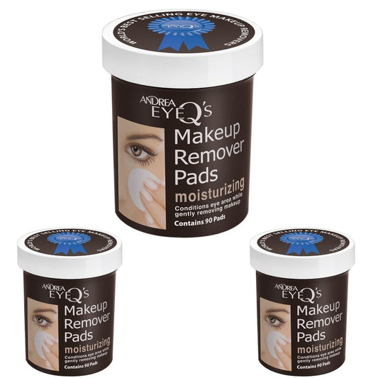 Andrea Eye Q's Moisturizing Eye Makeup Remover Pads, 90-Count (Pack of 3)