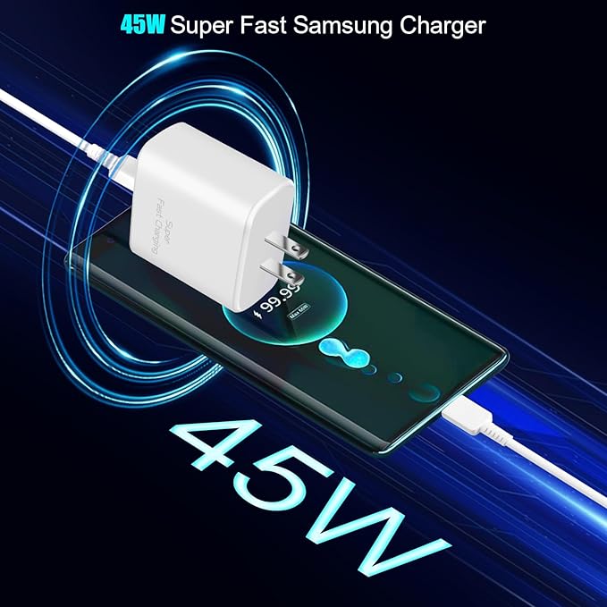 Super Fast Samsung Charger,45W Samsung Charger Fast Charging,2Pack Super Quick USB C Android Phone Charger 10FT Long Type C Charging Cord for SamsungGalaxy S26 Ultra/S26+/S25+/S24/S23 FE/S22+/S21/S20