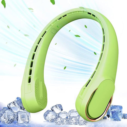 ASNUG Portable Neck Fan, Bladeless Neck Fan, USB Rechargeable Personal Fan, 4000 mAh Battery Operated Wearable Fan, 3 Speeds Adjustable,Faster Cooling, Ultra Quiet, Suitable for Home, Office, Sports