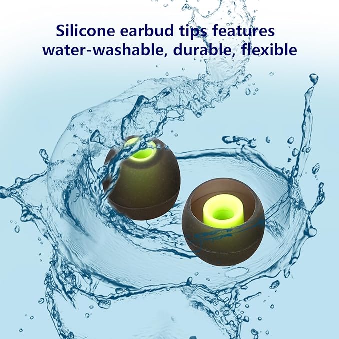 MMYQXI Silicone Replacement Earbud Tips for In-Ear Headphones (Inner Hole 3.8mm-5.1mm) - 9 Pairs, S/M/L