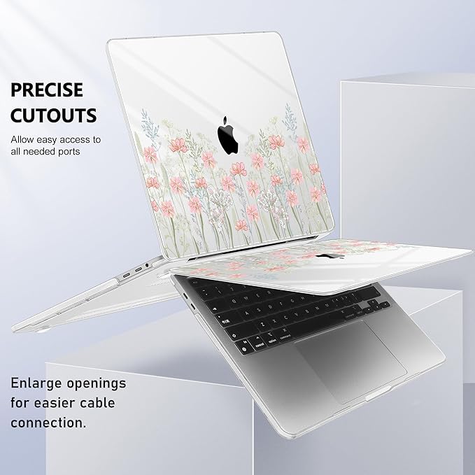 Lepeoac for MacBook Pro 16 inch Case 2019 2020 Release Model A2141, Plastic Hard Shell Cover with Keyboard Cover & Screen Protector for MacBook Pro 16 inch with Touch Bar & Touch ID, Floral C322
