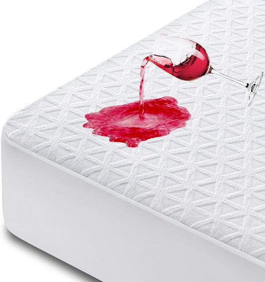 Skiennix Premium Waterproof Mattress Protector - Breathable Cooling Bed Cover | Queen Size, 8''-21'' Deep Pocket, Soft & Noiseless