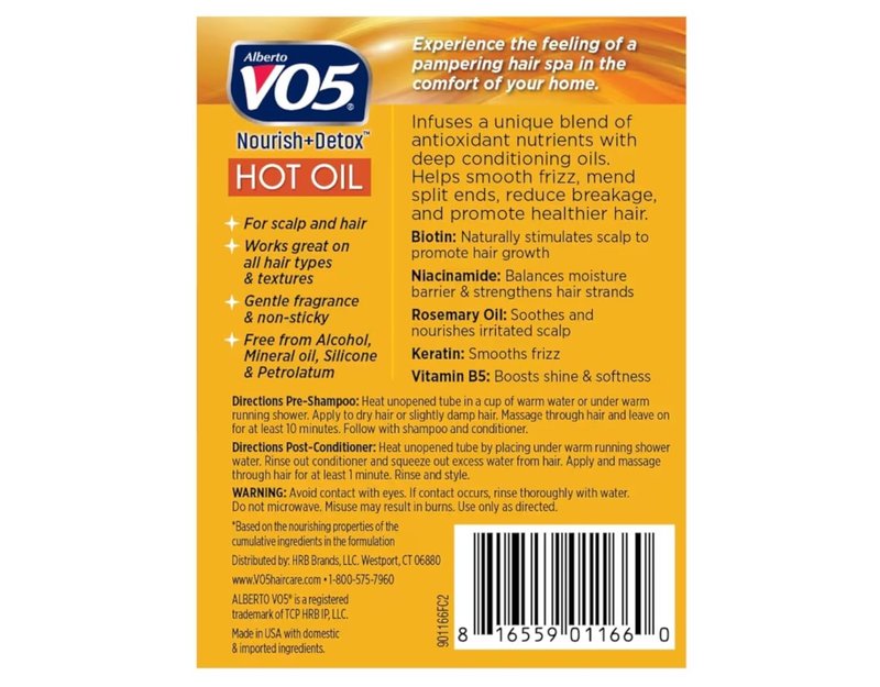 Vo5 Hot Oil Therapy Treatment - Nourishing Hair Oil for Dry Hair | 2 Count, 0.5 Ounce Each