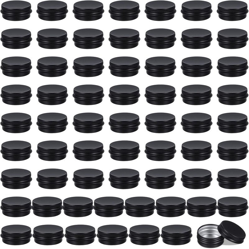 64 Pack Salve Tins - 0.5 Oz Round Lip Balm Containers | Aluminum Cosmetic Sample Jars for Travel & Storage
