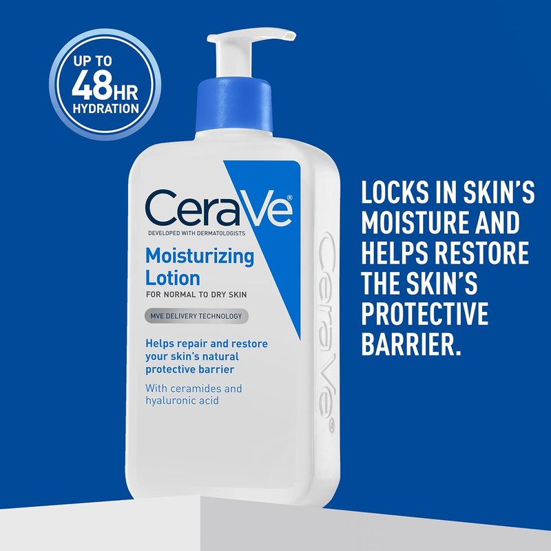 CeraVe Daily Moisturizing Lotion - Hydrating Body & Face Moisturizer with Hyaluronic Acid | Fragrance-Free, 12 oz
