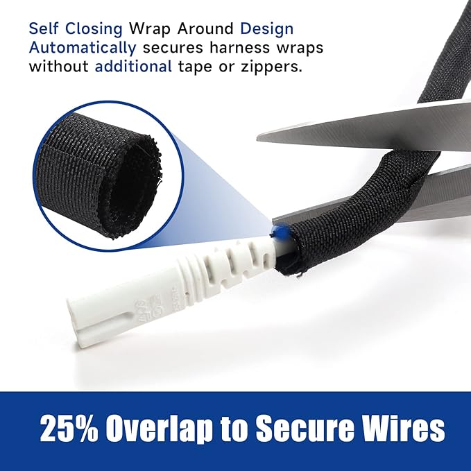 Automotive Wire Sheathing Split Wire Loom Braided Mesh Woven Cable Sleeve for Wires/Cable Cord Protector (3/8" - 54 Feet)