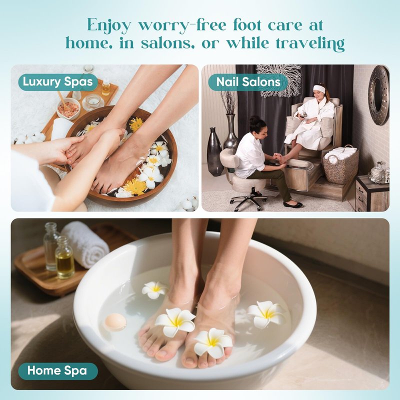 Charmyth Pedi Guard Bath Liners 100 Count Disposable Pedicure Liners, Spa Footsie Clear Pedi Guard Bath Liners for Foot Bath Spa Massage Thick Elastic