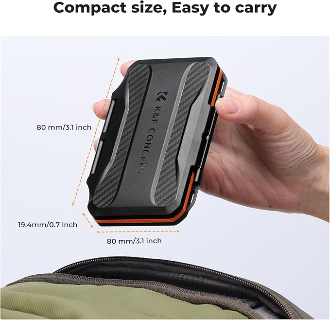 K&F CONCEPT 24 Slots Memory Card Case, Water-Resistant Shockproof Memory Card Storage Carrying Case for 12 SD SDXC SDHC Cards, 12 CFexpress Type A Cards