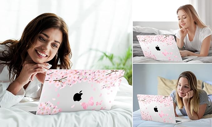 DONGKE Compatible with MacBook Pro 16 Inch Case (2026-2021 Release, M5 M4 M3 M2 M1 Pro/Max Chip), Plastic Hard Shell Cover with Keyboard Cover & Screen Protector for MacBook Pro 16", Flower Blossoms