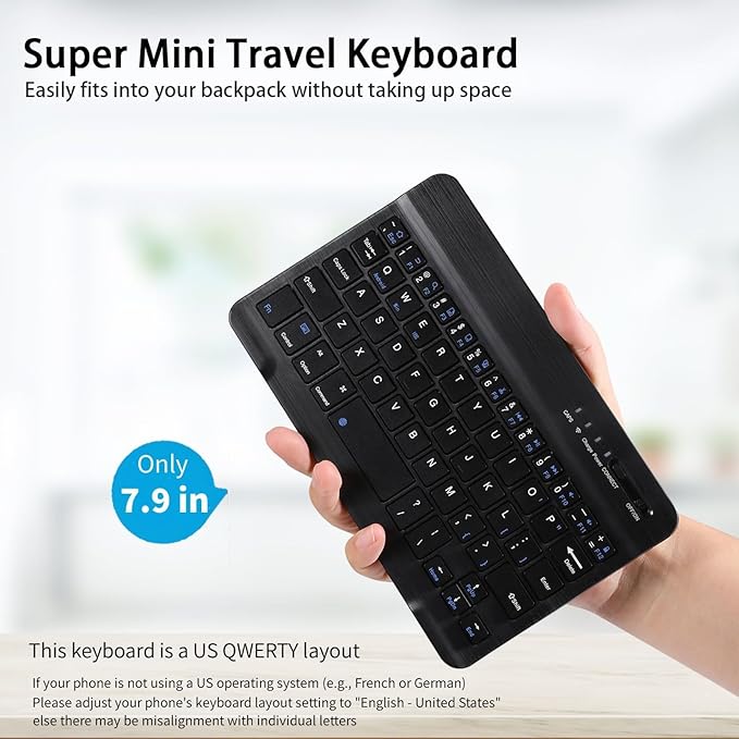 for Samsung Galaxy Z Fold 7 6 5 Keyboard and Mouse, Portable Mini Bluetooth Keyboard with Leather Case and Capacitive Pen, 4 in 1 Set for Z Trifold Fold7 Accessories