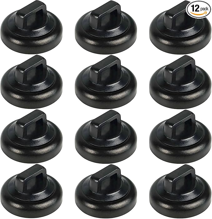 CANAANIN Magnet Zip Tie Mount Magnetic Zip Ties Mount Clips Base Holder Strong Multipurpose Wire Cable Holder Mount Wire Clips Management for Home Office Marine Electrical Wiring (Black, 12 Piece)