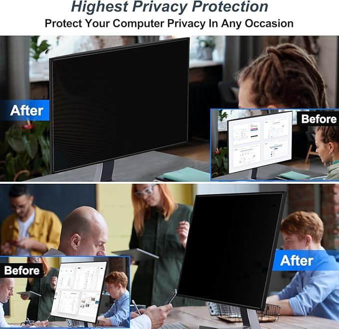 JEAPKA [2-Pack] 20 Inch Privacy Screen for Monitor Computer Screen Privacy Filter for 16:9 Widescreen Monitor Desktop PC Monitor Privacy Film Monitor Privacy Shield and Anti-Glare Protector